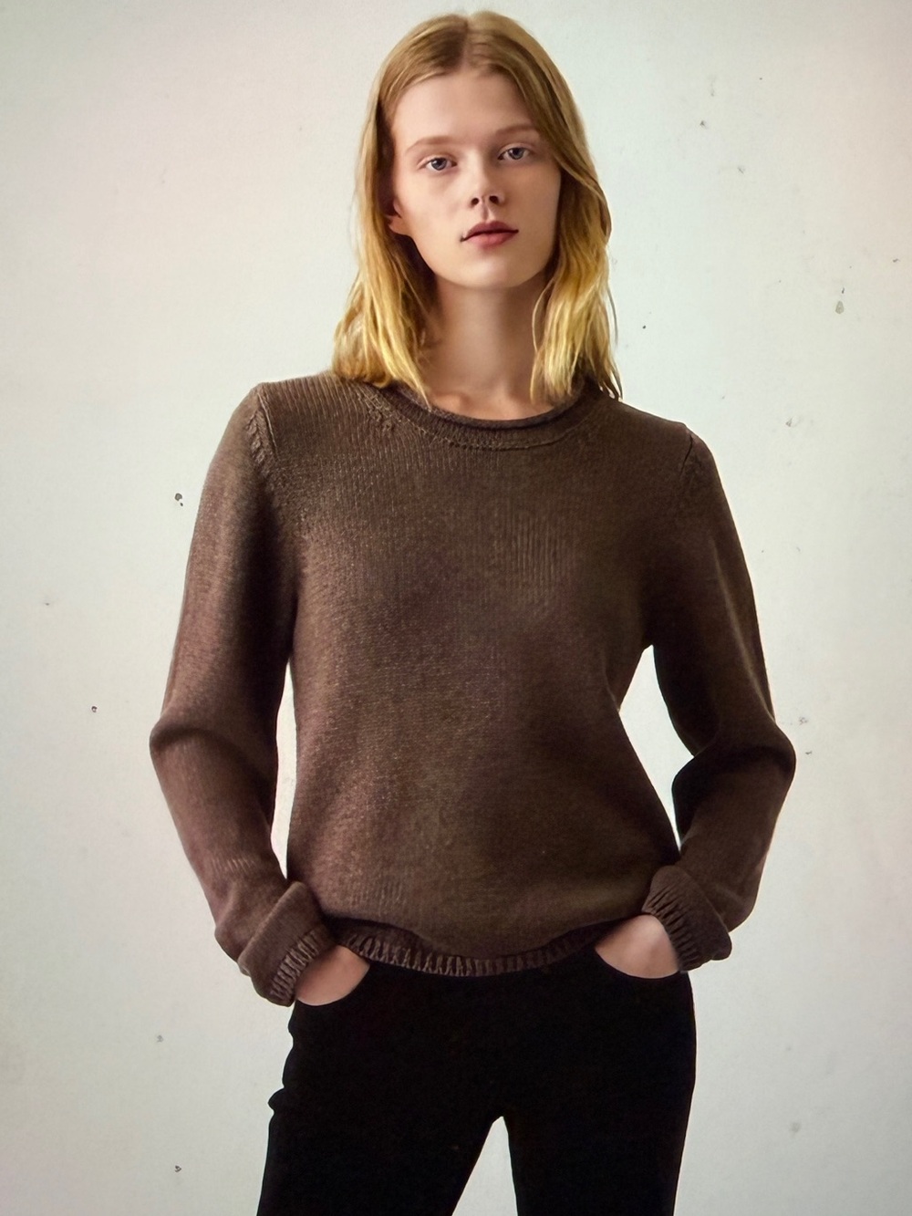 GAP 100% Cotton Rollneck Sweater-Cool Brown Heather- XL